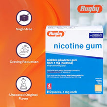 Rugby 00536303023 Original Nicotine Gum 4MG Sugar Free ( 24 Box of 110 Pieces)-Preferred Medical Plus