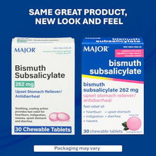 Major Bismuth Subsalicylate 262 mg Upset Stomach Reliever Antidiarrheal 30 Chewable Tablets-Preferred Medical Plus