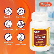 Rugby Niacin 1000 mg. 100 Tablets (1 Bottle)-Preferred Medical Plus