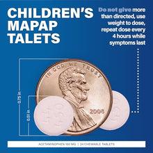 ACETAMINOPHEN CHEWABLE TABLETS: Major Children’s Mapap Acetaminophen 160 mg Chewable Tablets temporarily reduce fever and relieve minor aches and pains due to: headache, sore throat, flu, toothache, and the common cold.-Preferred Medical Plus