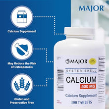 Major 00904188372 Oyster Shell Calcium 500 mg 300 Tabs (Each)-Preferred Medical Plus