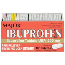 Major 904791459 Ibuprofen 200mg 100 Dye Free Tabs (Pack of 4)-Preferred Medical Plus