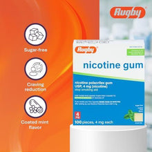 Rugby 00536311301 Sugar Free Nicotine Polacrilex Gum 100 Count 4 MG Mint Flavor Coated (Pack of 3)-Preferred Medical Plus