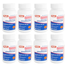 Rugby Simethicone Antiflatulent 180 mg. 60 Softgels (8 Bottle)-Preferred Medical Plus