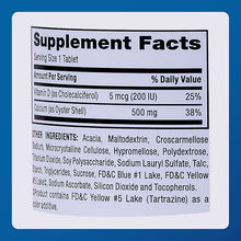 Major Oyster Shell Calcium with Vitamin D 500 mg. 300 Tablets (12 Bottles)-Preferred Medical Plus