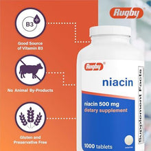 Rugby Niacin 500 mg. Tablets 1000/Btl.-Preferred Medical Plus