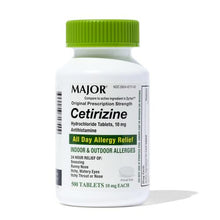 Major 904671740 All Day Allergy Relief Cetirizine 10mg 500 tabs (Pack of 24)-Preferred Medical Plus