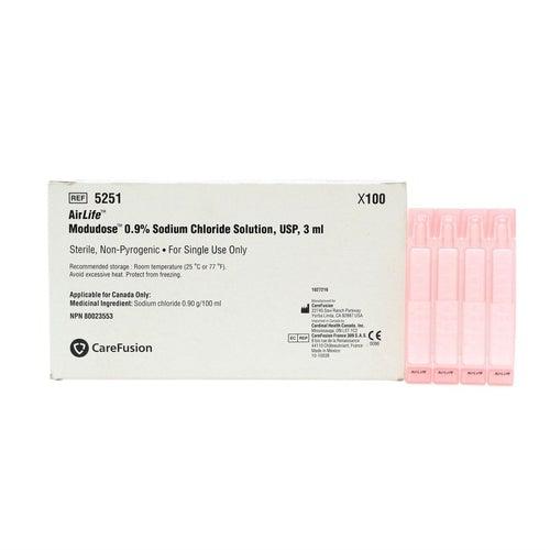 CareFusion 5251 AirLife Modudose Unit Dose Saline 3 ml. (100-pack)-Preferred Medical Plus