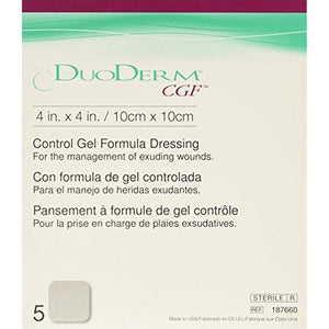 Convatec 187660 Duoderm CGF Hydrocolloid Dressing 4 in. x 4 in. (Box of 5)-Preferred Medical Plus