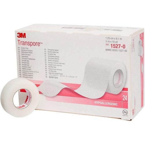 3M 1527-0 Transpore Surgical Tape (½ in. x 10 yds.)-Preferred Medical Plus
