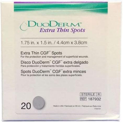 Convatec 187932 Duoderm Extra Thin CGF Spots 1 3/4 in. x 1 1/2 in. Beige (Box of 20)-Preferred Medical Plus