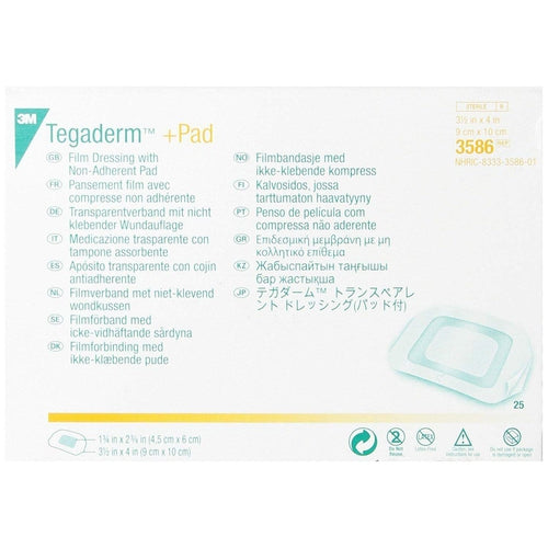 3M 3586 Tegaderm+Pad Transparent Film Dressing (3½ in. x 4 in.)-Preferred Medical Plus
