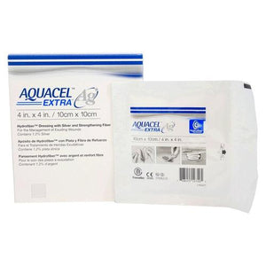 Convatec 420676 Aquacel Extra Ag Hydrofiber Dressing, 4 in. x 4 in. (Box of 10)-Preferred Medical Plus