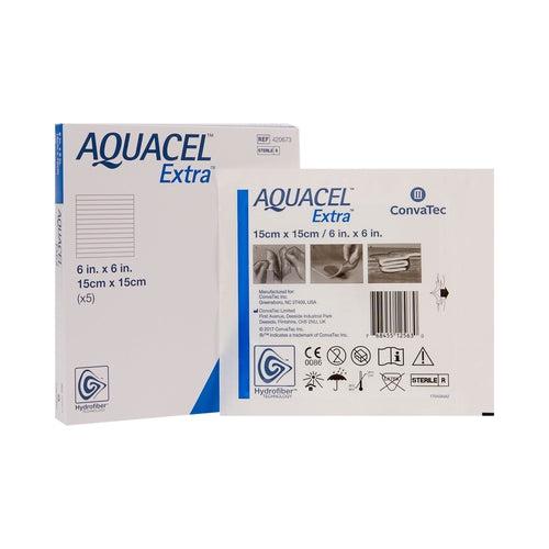 Convatec 420673 Aquacel Extra Hydrofiber Dressing 6 in. x 6 in. (Box of 5)-Preferred Medical Plus