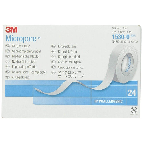 3M 1530-0 Micropore Paper Medical Tape (½ in. x 10 Yards)-Preferred Medical Plus