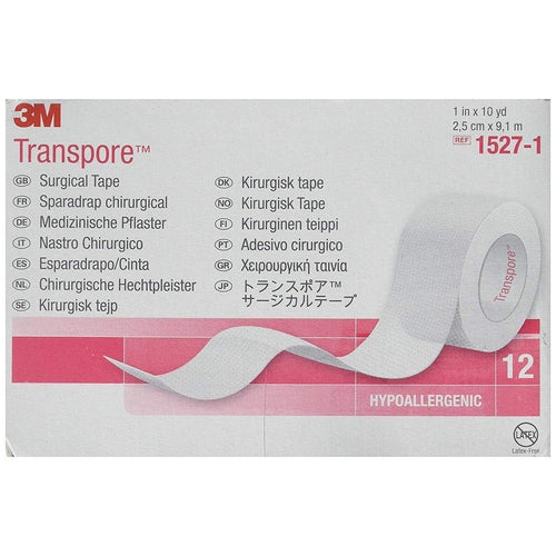 3M 1527-1 Transpore Surgical Tape (1 in. x 10 yds.)-Preferred Medical Plus